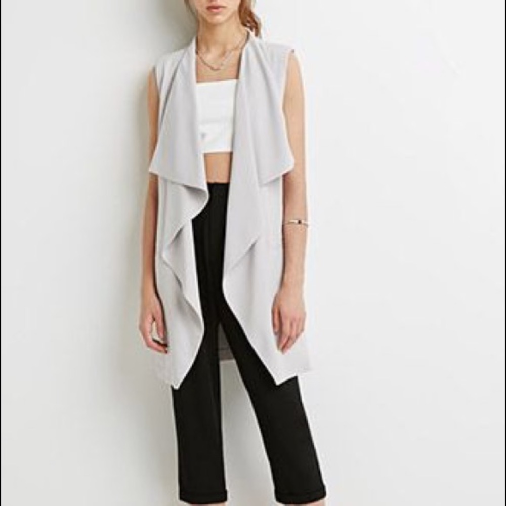 Forever 21 Grey Longline Vest